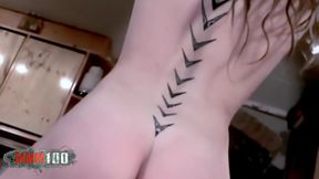 Tinna: Amateur Teen Slut Strips in the Kitchen