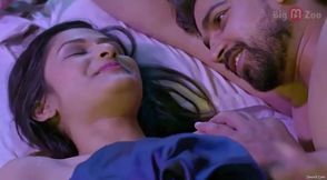 Big-titted Indian housewife's Birthday Blowjob & Creampie