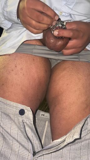 Fat Sissy Pig Locks Her Clitty on the Side of the Road - Risky Public Chastity Dare