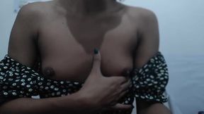 Teen girl alone in her room, dirty touches and intense pleasure
