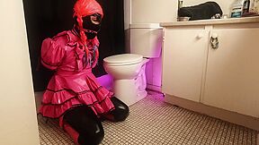 Sissy Maids Bathroom Armbinder Self Bondage