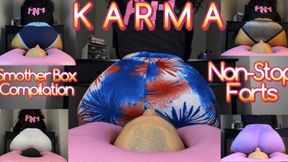 Nearly 1 Hour of Karma's Farts on Slaves Face locked a Smother Box!