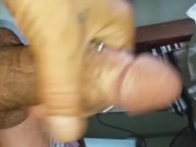 Playing my cock in the rainy afternoon till i explode.