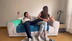 My Girlfriend Shows Me Her Fetish by Smelling and Massaging My Sweaty, Dirty Feet Until I Orgasm