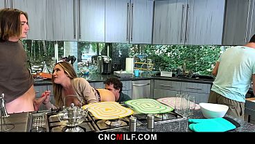 Thanksgiving Freeuse MILF Gets All Three Of Her Holes Stuffed By The Men In Her Family