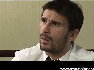 Whore takes it from behind at the office