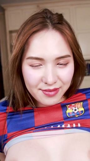 FRANKS TGIRLWORLD - Cheerleader Rin Shows Her Big Ass   Clip 1