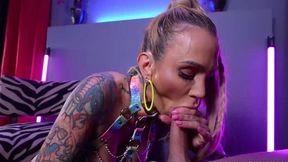 Stepmom Sarah Jessi seduces her tattooed stepson with a big erection