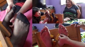 Fatty Yum Yum tickled in the stocks - FULL CLIP