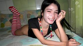 ”Innocent Asian femboy teen anal sex with a dildo & a hard dick”