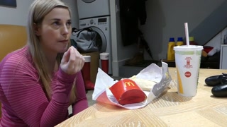 Mistress Snacks While Slave Cracks