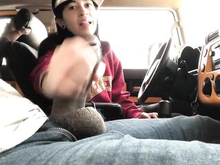 lesbo gives ally tugjob in car movie scene two