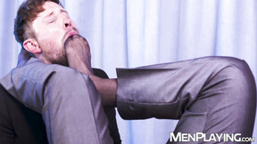 Drew Dixon worships Rocky Vallartas thick shaft & large feet