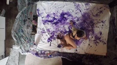 REAL STRIPPER paints an incredible masterpiece with PAINT FILLED HIGH HEELS