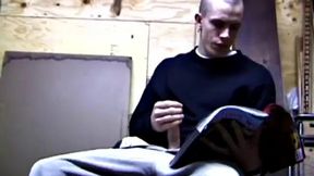 Young Shane returns home from work, grabs a porn magazine and heads to the garage. There, he strips down and starts stroking. Along the way, he pauses to taste his pre-cum, before taking himself to the point of no return.