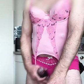 Sissy masturbator at work