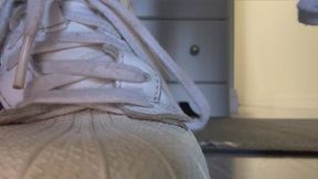 Mixed Latina Tanfeets Giantess in Sneakers n socks Shoe Removal Tiny Man Stuck