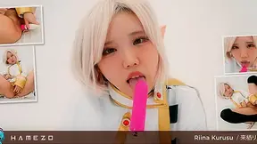 Rina Kurusu Looks So Hot Masturbating With Stockings On - Hamezo