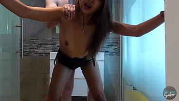 Hot Thai girl fuck in lingerie cum in mouth