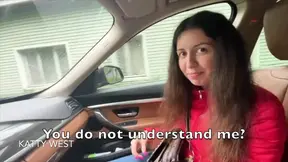 18 Year Old Russian Girl Sucks Cock in a Car for with Dialogue