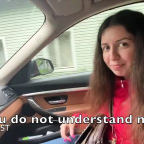 18 Year Old Russian Girl Sucks Cock in a Car for with Dialogue