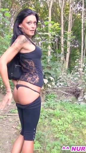 Epic moment from "German skinny tattoo brunette teen at amateur outdoor POV sex"