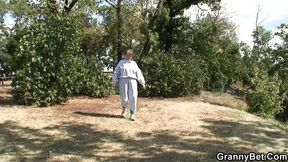 Stranger heals injured busty 70 years old granny