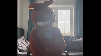 Scooby Doo mascot has a solo wank