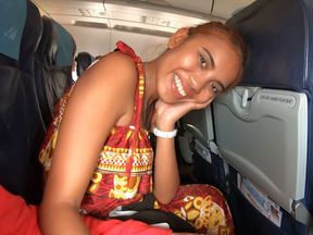 Thai teen girlfriend on an airplane and on boyfriends big cock in the hotel