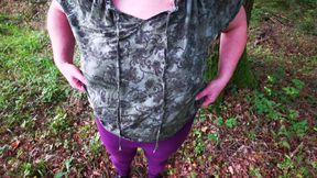 Punishing Her Naked Tits in the Woods