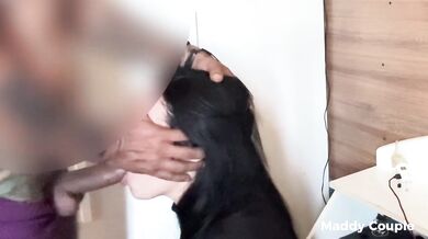 Wife lifts skirt begs for big cock while cuck husband watches