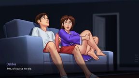 Stepmom Flaunt Her Pussy To His Stepson While Watching Porn(summertime Saga)