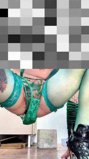 Cute Femboy Very Sexy Stocking Lingerie Showing His Panties Outside