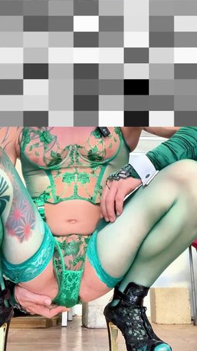 Cute Femboy Very Sexy Stocking Lingerie Showing His Panties Outside