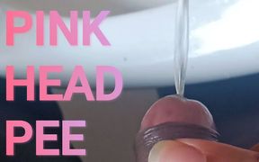 Pink Head Dick College Boy Peeing in Urinal