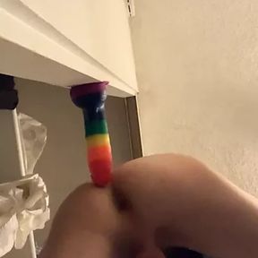 twink fucks himself on big dildo