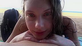 Elena Koshka In Elena Pees On The Beach And Sucks Your Cock Too