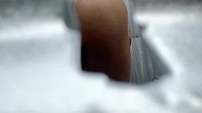 Big ass&#x1F351; girl caught in outdoor booth