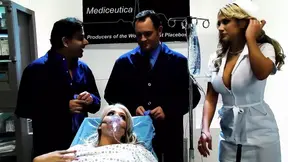 Three sultry women get fucked hard in a group gangbang