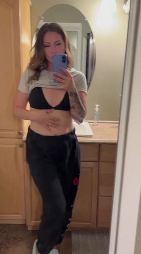 Female athlete in sports bra