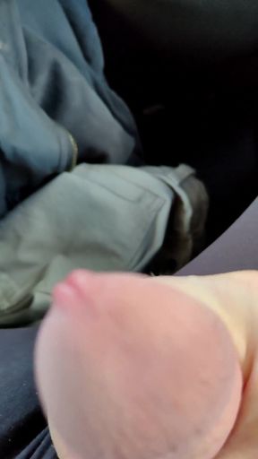 Risky Flashing at a Supermarket Parking Lot with Blindfolds and Cumshot