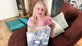Amateur MILF pleasures huge dildo, anal prolapse close-up