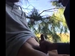 Handjob in the park with twinks