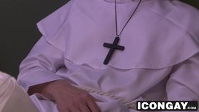 Michael Delray fucking deeply at priest Justin Dean asshole