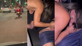 hotwife belinha em sequencia de aventuras: exibiu pro motoboy, se exibiu na rua, encontrou com fa e ficou com o cuzinho cheio de leite