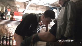 Twink fucked by the barman in the restaurant in uniform