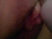FTM loud orgasms from Hitachi wand on big clit