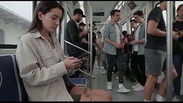 Stranger gives a hand job in the Metro