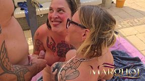maureen et moi baisees a fond par deux fans sportifs sur ma terrasse : grosse baise intense