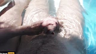 hand job inside pool big underwater creampie and lots of sperm